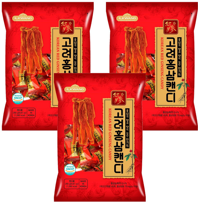 일광제과 고려홍삼캔디, 3개, 280g