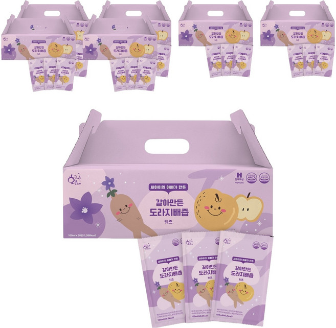 황금이네 국내산 아동용 갈아만든 도라지배즙, 100ml, 210개