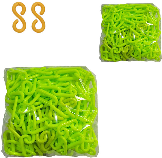 형광 체인 + 플라스틱 연결고리, 2개, 혼합색상