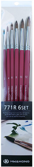 화홍산업 771 수채화붓 세트 6종, 2호, 4호, 6호, 8호, 10호, 12호, 1세트