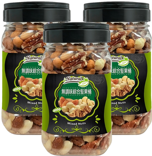 i-Natural 無調味綜合堅果, 400g, 3罐