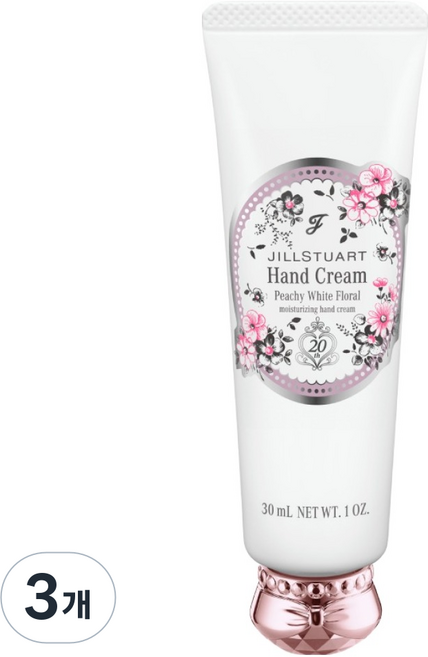 JILLSTUART 美妝護手霜 蜜桃白花香, 3個, 30ml