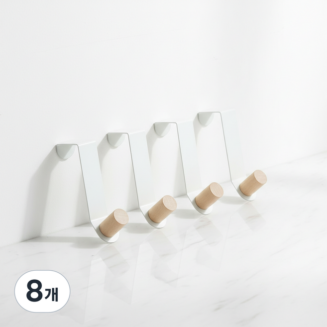 마켓피아 행거 다용도 옷 모자 도어훅, 화이트, 8개