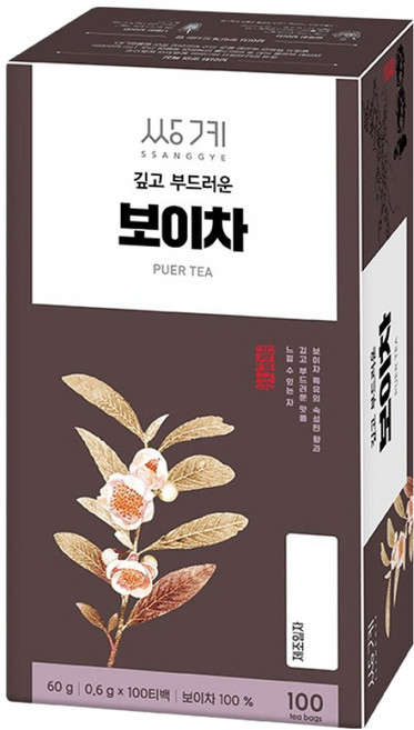 쌍계명차 깊고 부드러운 보이차, 600mg, 100개입, 1개