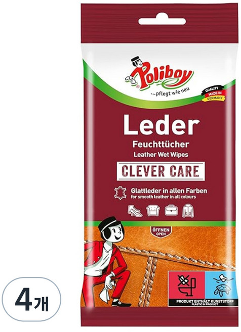 폴리보이 가죽 케어 티슈, 4개