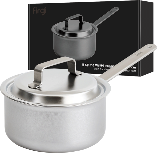 퍼기 인덕션 무연마제 통 5중 스텐 316 후라이펜, 16cm, 1개