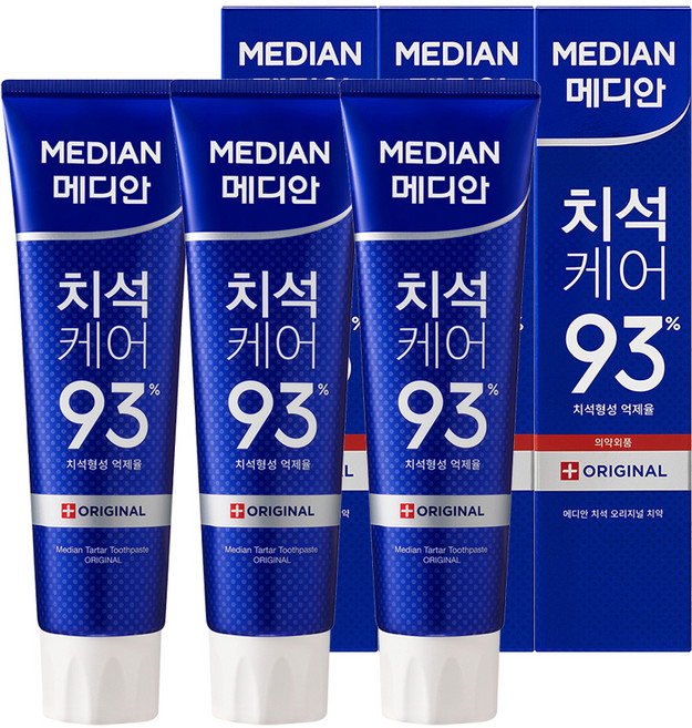 메디안 치석케어 오리지널 치약, 120g, 3개
