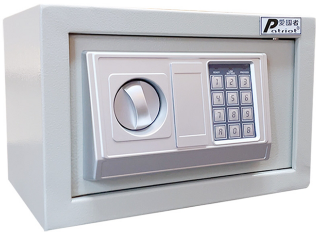 Patriot 愛國者電子密碼保險箱 操作簡單 圓弧開關方便開啟, 銀色
