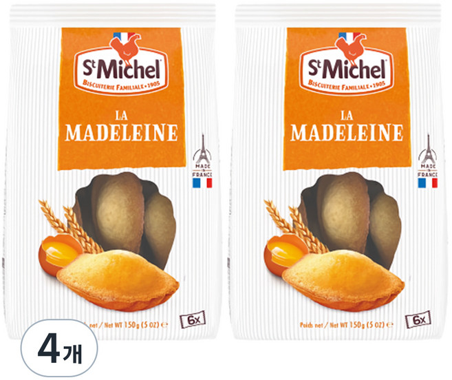 St Michel 袋裝瑪德蓮蛋糕, 150g, 4袋