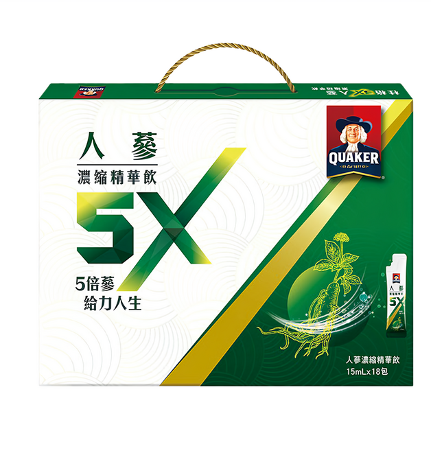 QUAKER 桂格 5X養氣人蔘禮盒, 15ml, 18包, 1盒
