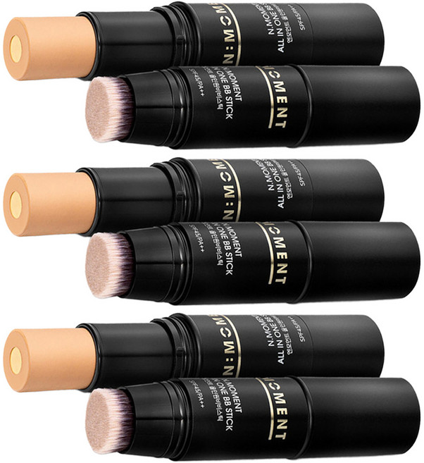 엔모먼트 남성용 올인원 비비스틱 SPF45 PA++, 미디엄 베이지, 3개