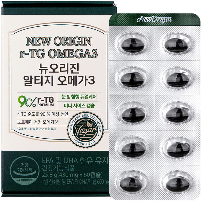 유한건강생활 뉴오리진 알티지 오메가3, 60정, 1개