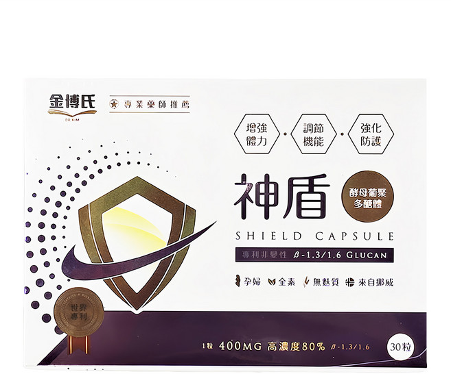 DR.KIM 金博氏 神盾酵母葡聚多醣體 500mg, 30顆, 1盒