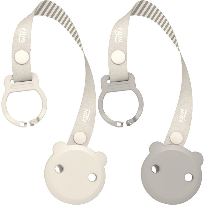 티지엠 곰돌이 노리개 젖꼭지 홀더, 라이트그레이 + 딥그레이, 1세트