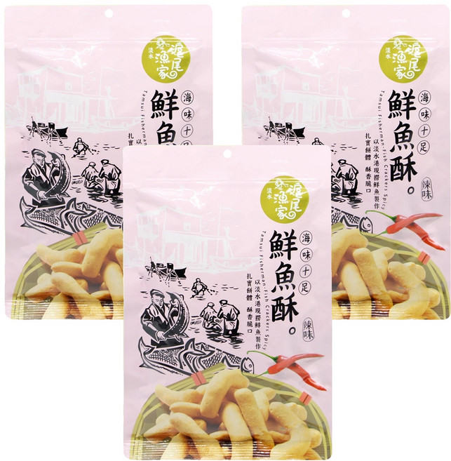 滬尾漁家 鮮魚酥 (辣味)150g, 3入