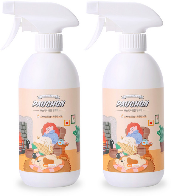 뽀숑하우스 반려동물 탈취제 포근한 낮잠, 500ml, 2개