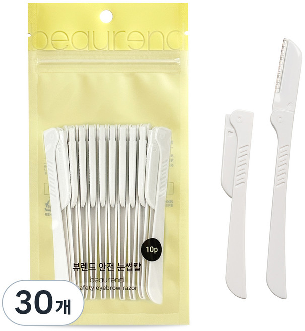 래쉬톡 접이식 눈썹 칼, 백색, 30개