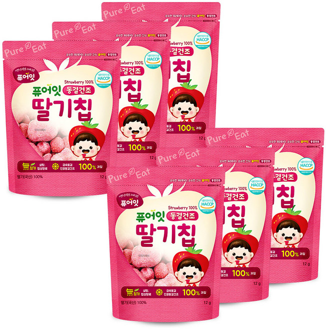 퓨어잇 동결건조 과일칩, 12g, 6개