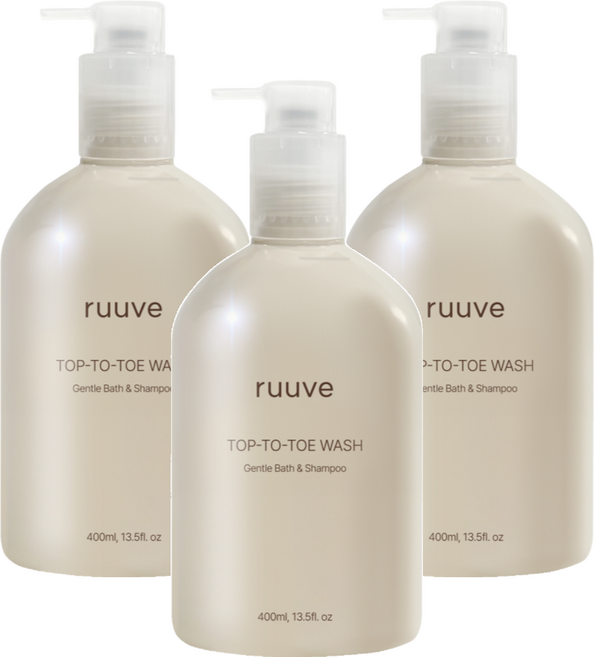 ruuve 玻尿酸從頭到腳沐浴露, 400ml, 3個