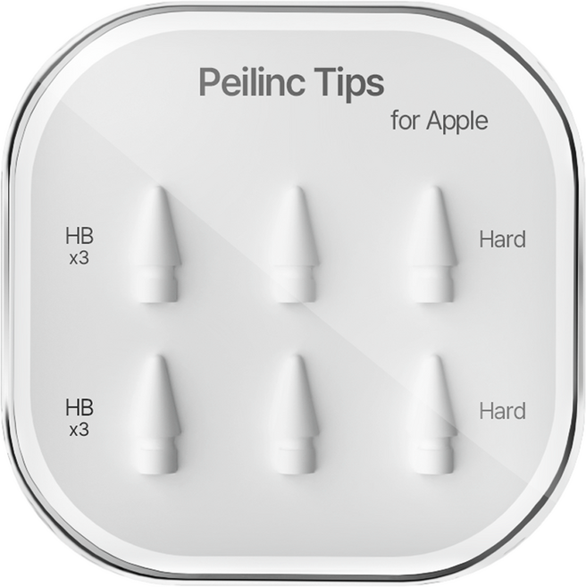 Peilinc 애플펜슬 1 / 2 / 3 세대 호환 HB 펜촉 6p, 화이트, 1개