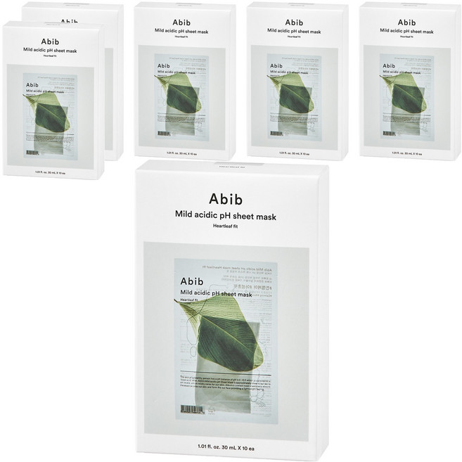아비브 약산성 pH 시트 마스크 어성초 핏 30ml, 10개입, 6개