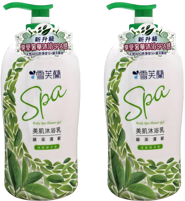 雪芙蘭 美肌SPA沐浴乳 綠茶清新, 1kg, 2瓶