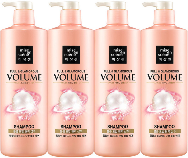 미쟝센 펄 풀 & 글래머러스 볼륨 샴푸, 4개, 1L