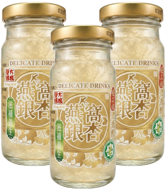 譽方媽媽 極品燕窩銀杏玉露, 140g, 3罐