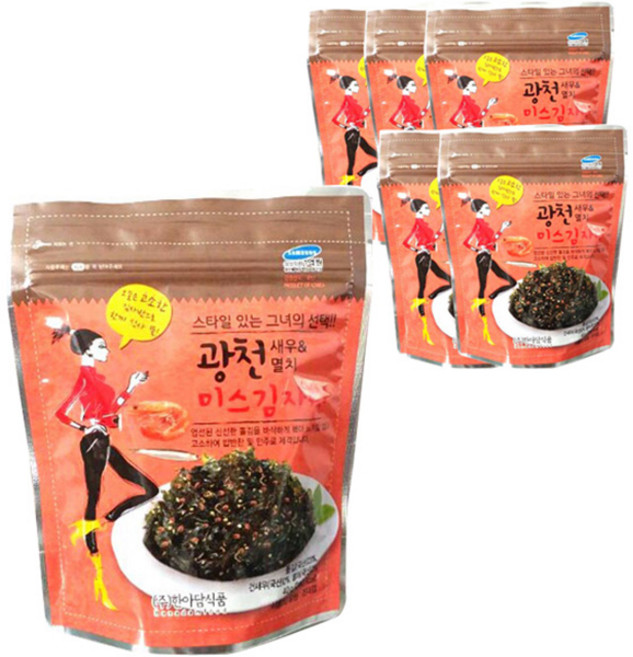 미스김자반 광천 새우 멸치, 40g, 6개