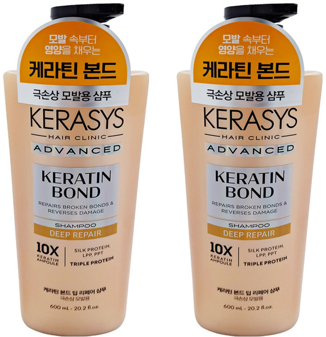 KERASYS 可瑞絲 金緻安瓶重損修護洗髮乳, 600ml, 2瓶