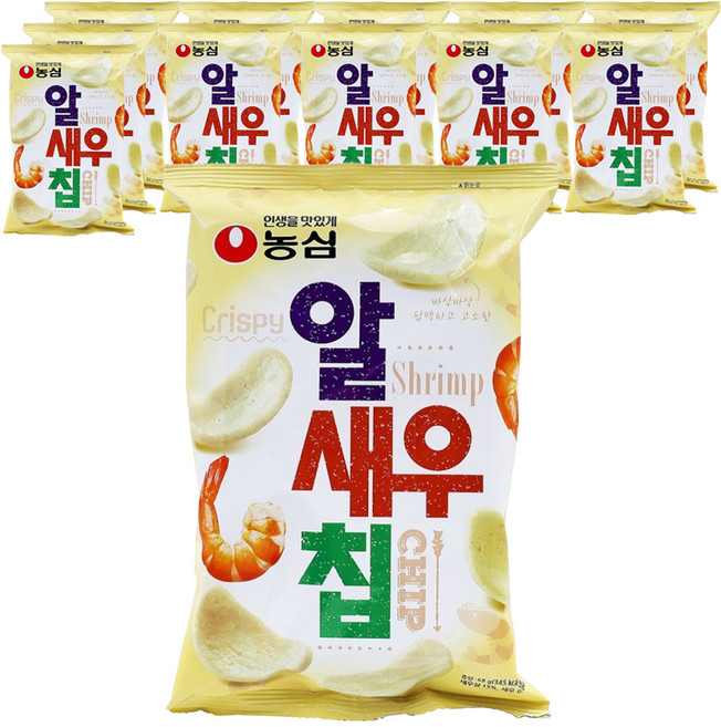 농심 알새우칩, 68g, 12개