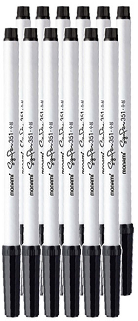 모나미 사인펜 351 DZ, 흑색, 12개