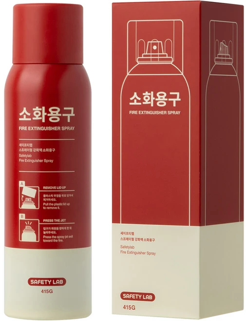 세이프티랩 스프레이형 강화액 차량용 가정용 소화기, 415g, 1개 - 쿠팡