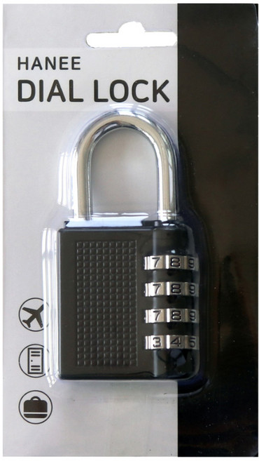 하늬통상 4단 대형 비밀번호자물쇠 블랙, 1개