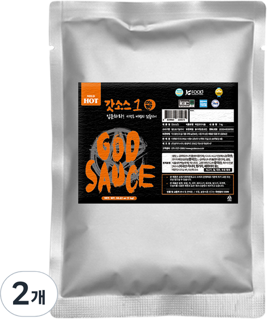 갓소스 1단계 순한맛, 1kg, 2개