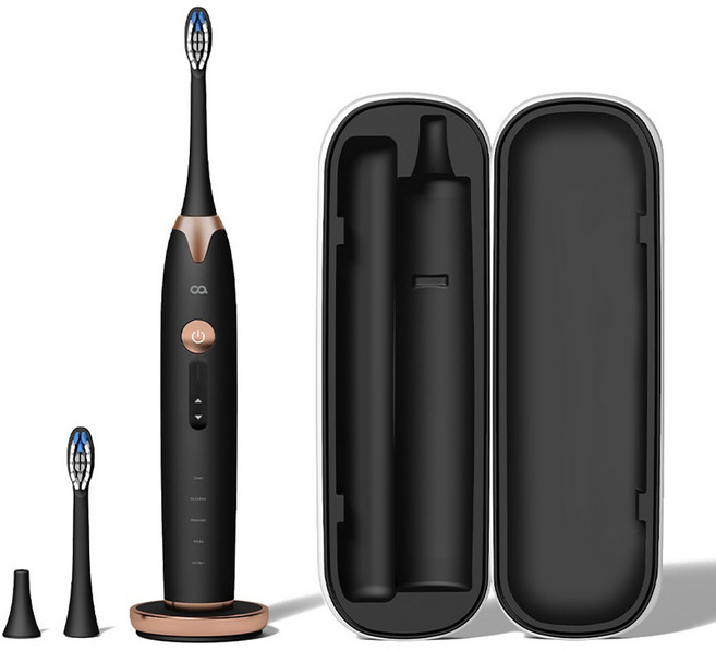 오아 클린이소프트R 자동압력센서 롤링터치 음파 전동 칫솔, OOT-004, 블랙, 1개