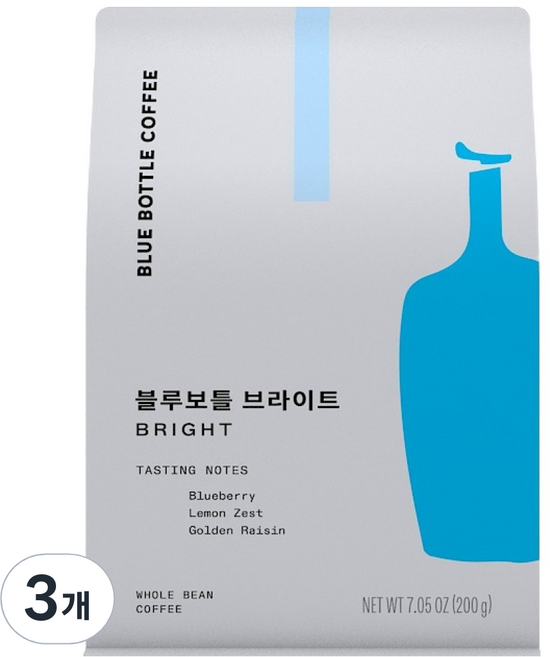 BLUE BOTTLE COFFEE 明亮綜合咖啡豆, 200g, 3個, 全豆(未研磨)