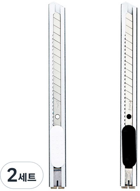 델리 스틸 컬러칼 소형 2종 세트 2053, 화이트 + 블랙, 2세트