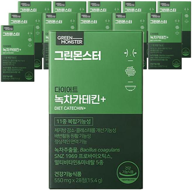 GREEN MONSTER 綠茶兒茶素Plus孅萃錠, 28顆, 12盒
