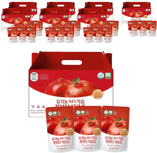 유기농마루 유기농 NFC 착즙 꽃보다 석류즙, 70ml, 240개