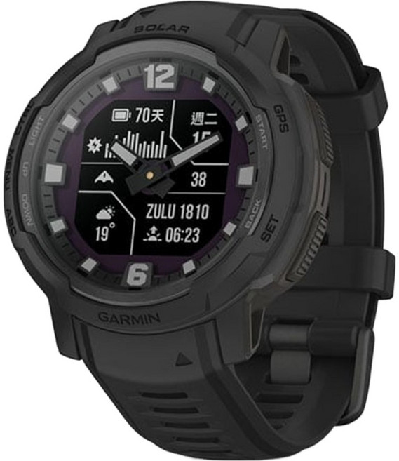 GARMIN INSTINCT 本我系列 Crossover Solar 太陽能複合式GPS智慧腕錶 軍事戰術版, 極致黑, GPS, 1個