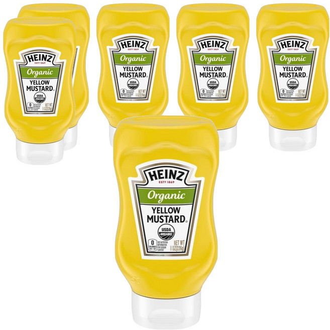 HEINZ 亨氏 有機黃芥末醬, 226g, 6瓶