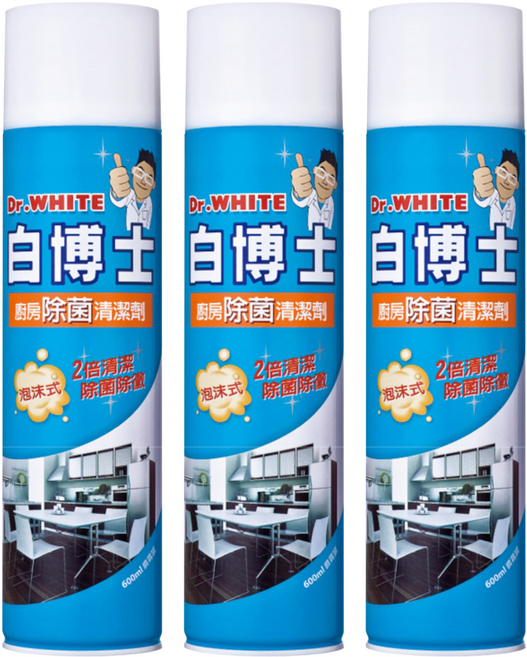 Dr.White 白博士 廚房除菌清潔劑, 600ml, 3瓶