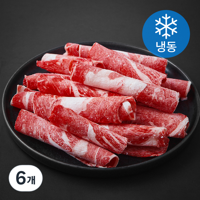 동원홈푸드 한우 우삼겹 1등급 바로구이 (냉동), 200g, 6개