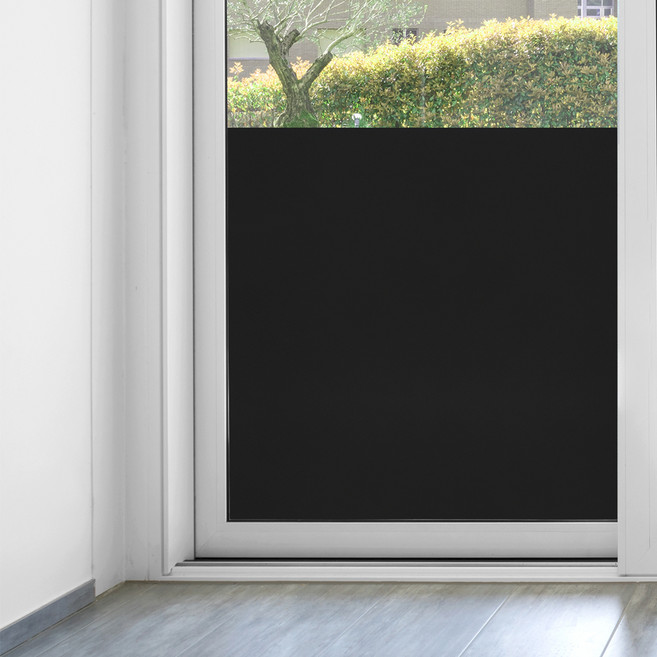 생활가꿈 무점착 유리창 시트지, 암막불투명블랙, 100cm x 2m