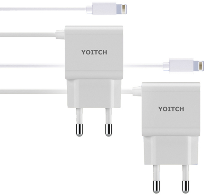 요이치 로이 8핀 케이블일체형 충전기 RY-05015528SC, 화이트, 2개