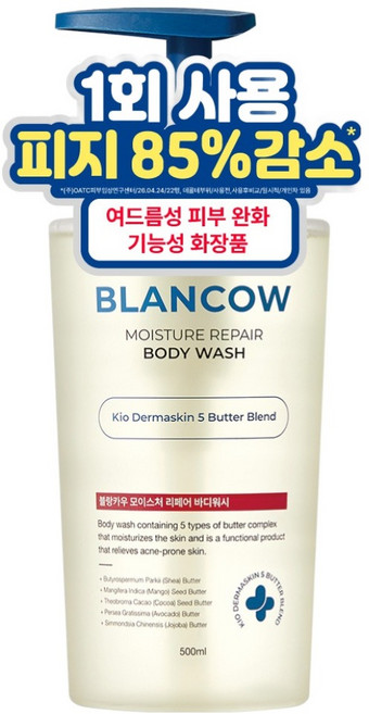 블랑카우 BHA 여드름 기능성 바디워시, 1개, 500ml