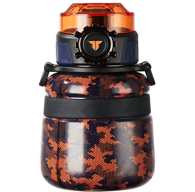 TKK 趣玩附揹帶保溫瓶 316不鏽鋼, 異能橙, 1個, 600ml