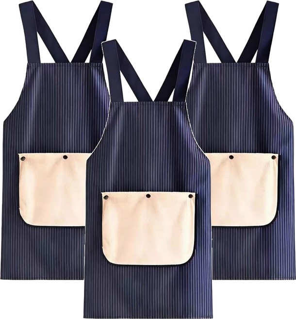 德利生活 可拆卸擦手巾圍裙, 藍色, 3個