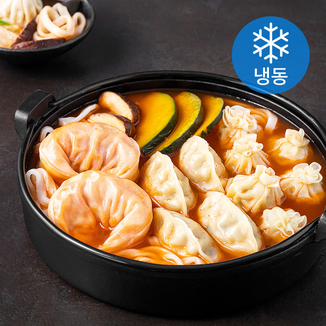 푸드어셈블 채선당 얼큰 꽃만두 전골 & 칼국수 밀키트 (냉동), 1개, 880g